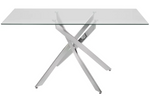 Blake Glass 6 Seater Dining Table - Chrome (B Grade 1057)
