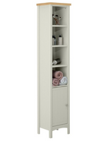 Bournemouth Tallboy Cabinet | Bathroom Storage, Slim Unit, White Wood, Narrow Sh