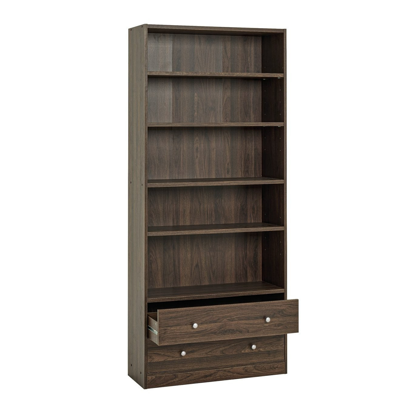 Home Maine 2 Drawer Bookcase - Walnut | Neat Accessory Storage