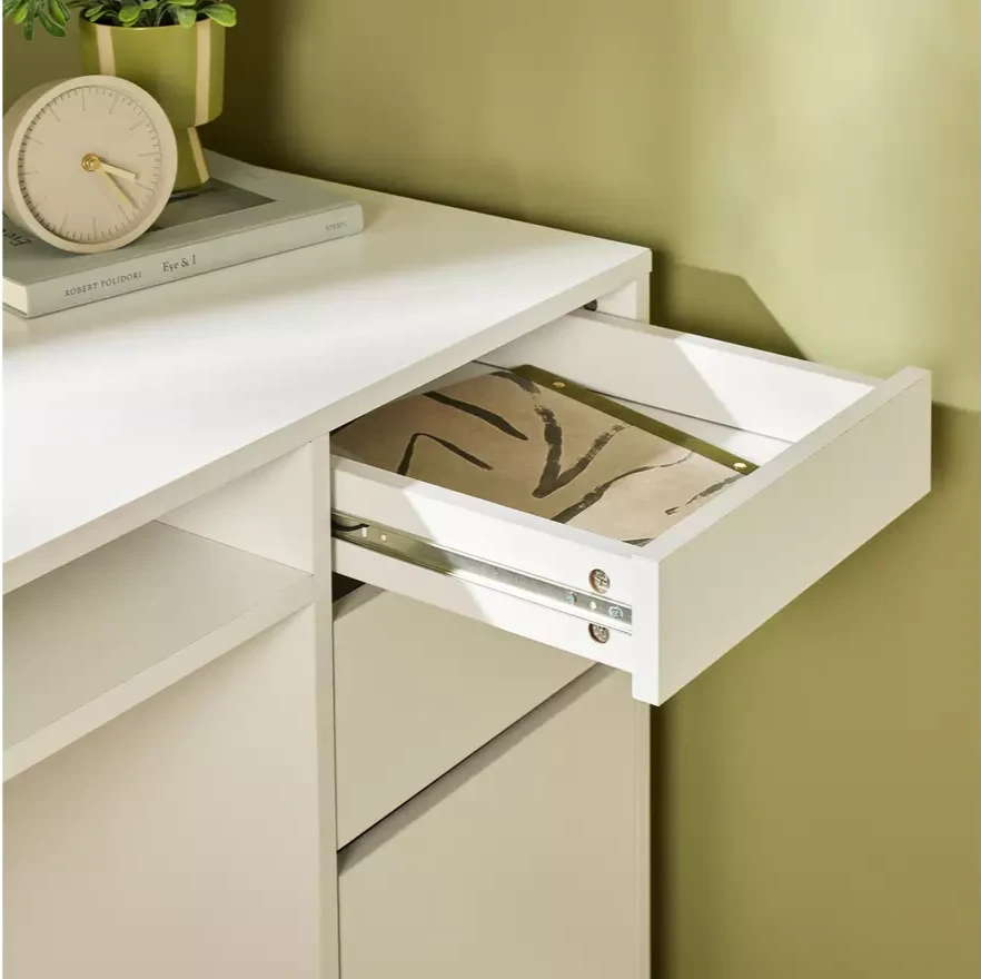 Home Pepper 2 Drawers Large Office Desk - White