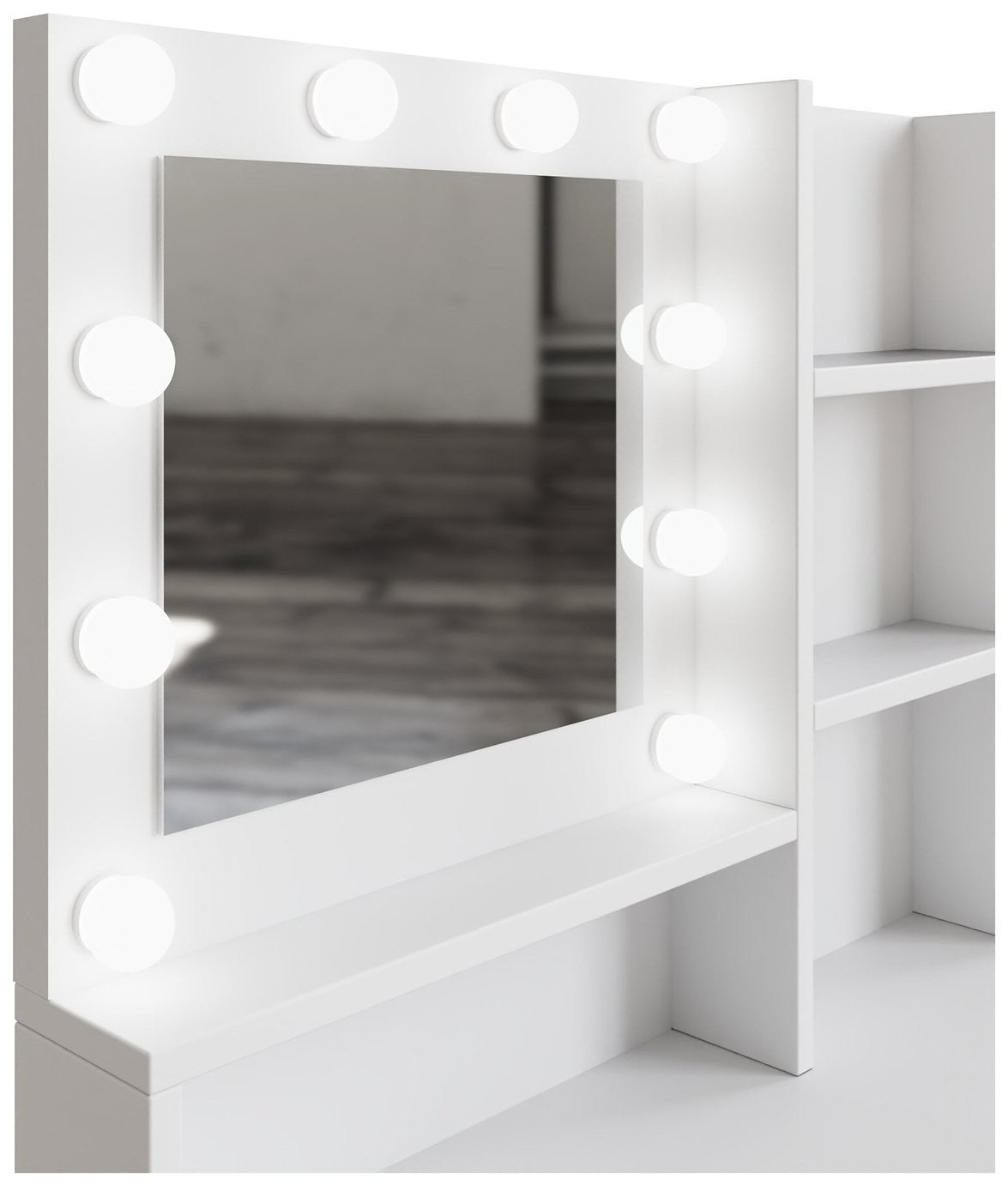 GFW Eva 2 Drawer Dressing Table With Stool - White | White vanity table