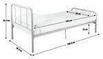 Charlie Single Metal Bed Frame - Silver with Memory Foam Mattress