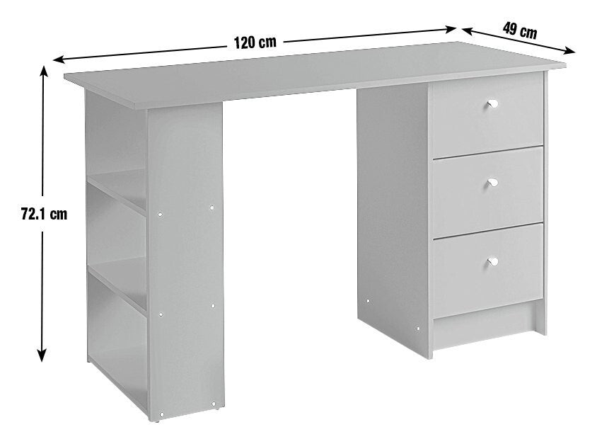 Malibu 3 Drawer Office Desk - Black & Brown ( B Grade 25683 )