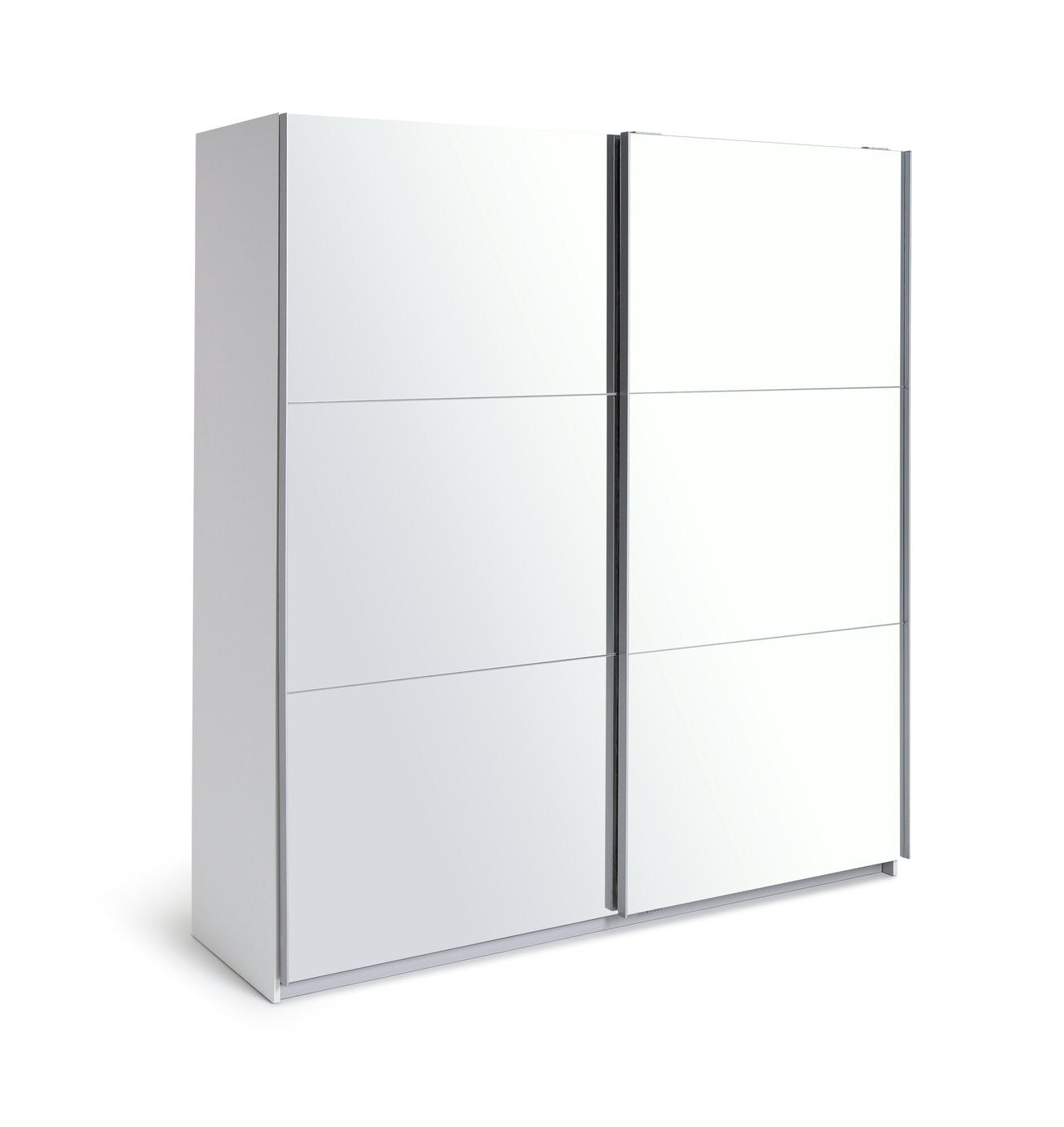 Holsted Mirrored 180cm Sliding Wardrobe - White | Closet Interior Style Storage
