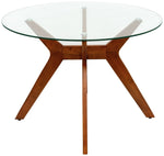 Zela Glass 4 Seater Dining Table - Walnut | Chic Mealtime Setup