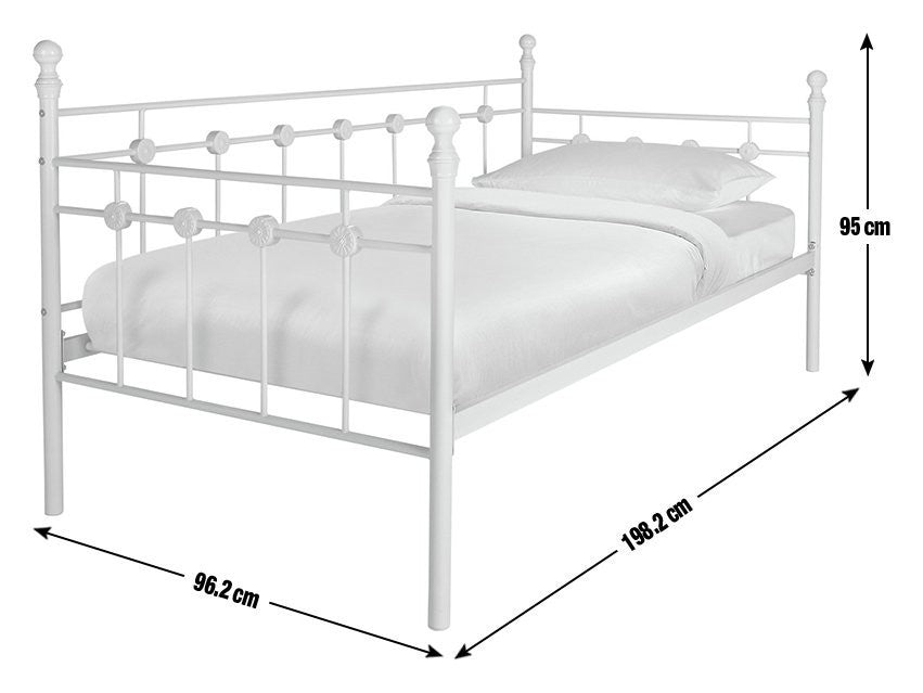 Home Abigail Single Metal Bed Frame - White | metal single bed