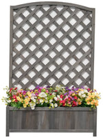 Large Lattice Wooden Planter - Grey ( B Grade 12697 )