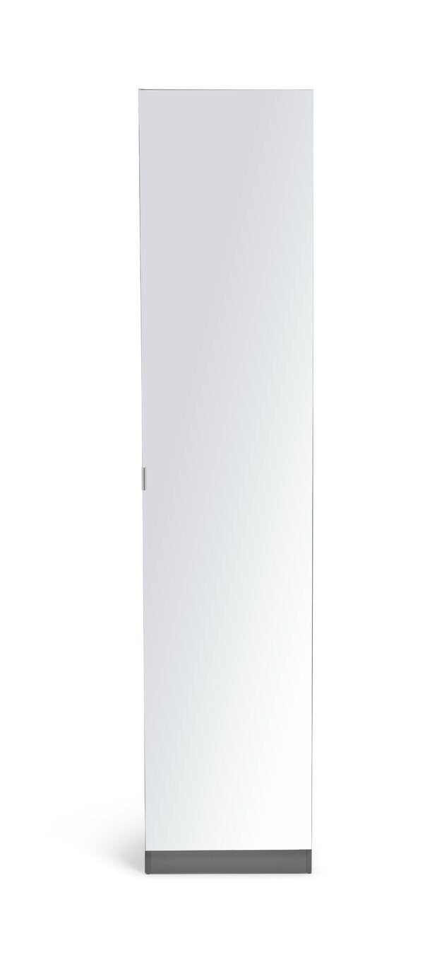 Habitat Munich 1 Door Mirror Wardrobe - Anthracite ( B Grade 34725 )