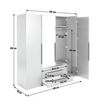 Hallingford 4 Door 3 Drawer Wardrobe - Anthracite | Modern Bedroom Storage