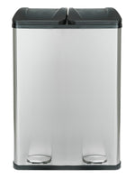 55 Litre 2 Compartment Recycling Bin - Steel