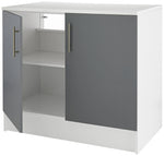 Home Athina 1000mm Fitted Kitchen Base Unit - Grey | Modular or DIY Kitchens