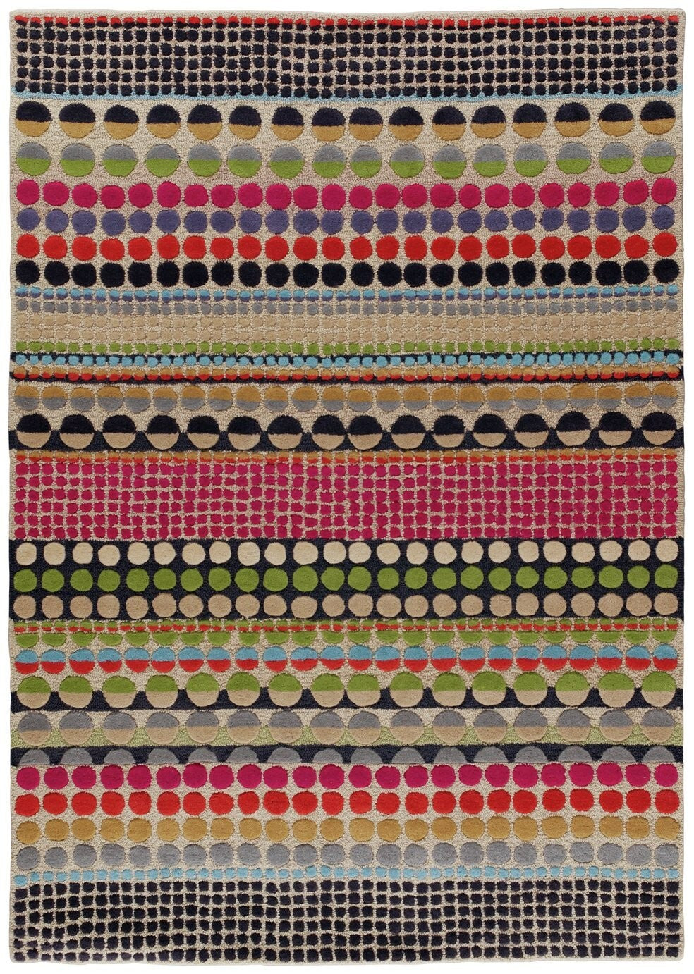Habitat Bloomsbury Geo Wool Cut Pile Rug - 170x240cm - Multi