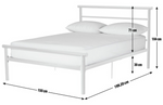 Home Avalon Double Metal Bed Frame - White | Sturdy Durable Frame with Mattress
