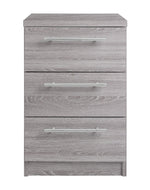 Brisbane 3 Drawer Bedside â€“ Grey Oak