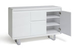 Home Sleigh 3 Door 1 Drawer Sideboard - White Gloss | Furniture for Living Room