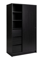 Home Malibu 1 Door Sliding Wardrobe - Black | small space wardrobe