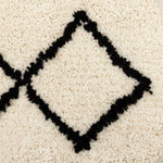 Habitat Diamond Tufted Cream & Black Shaggy Rug - 230x160cm