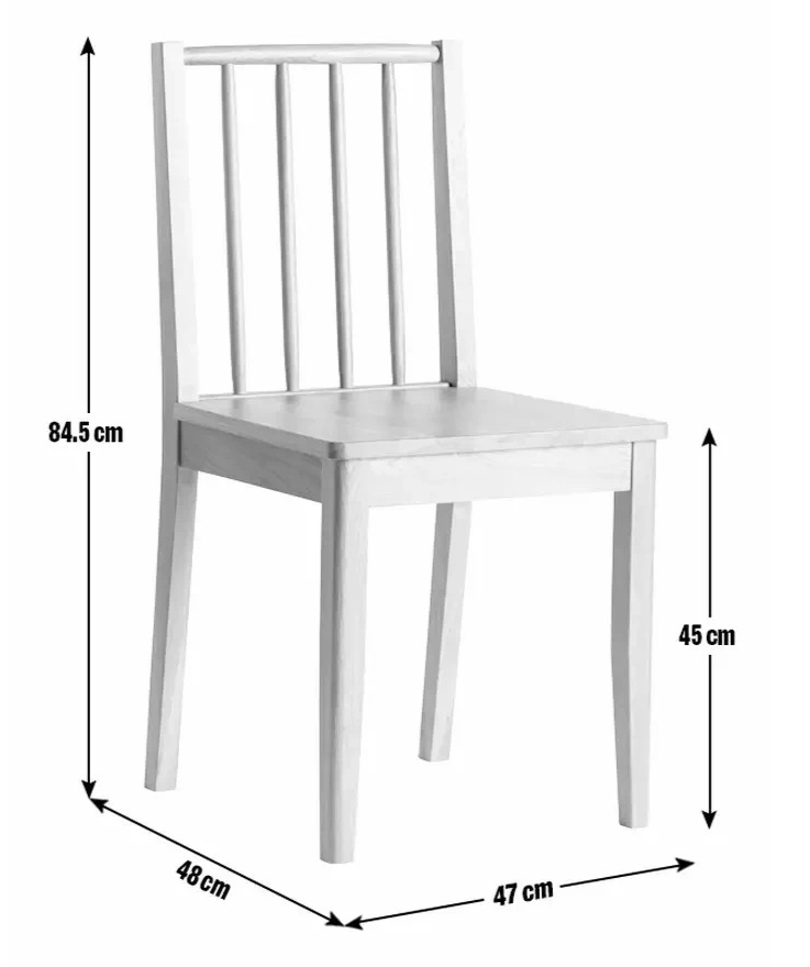 Nel Pair of Solid Wood Spindle Chairs Natural | Wooden Dining Chair Set