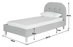 Elin Single Fabric Bed Frame - Light Grey | Calm Neutral Aesthetic
