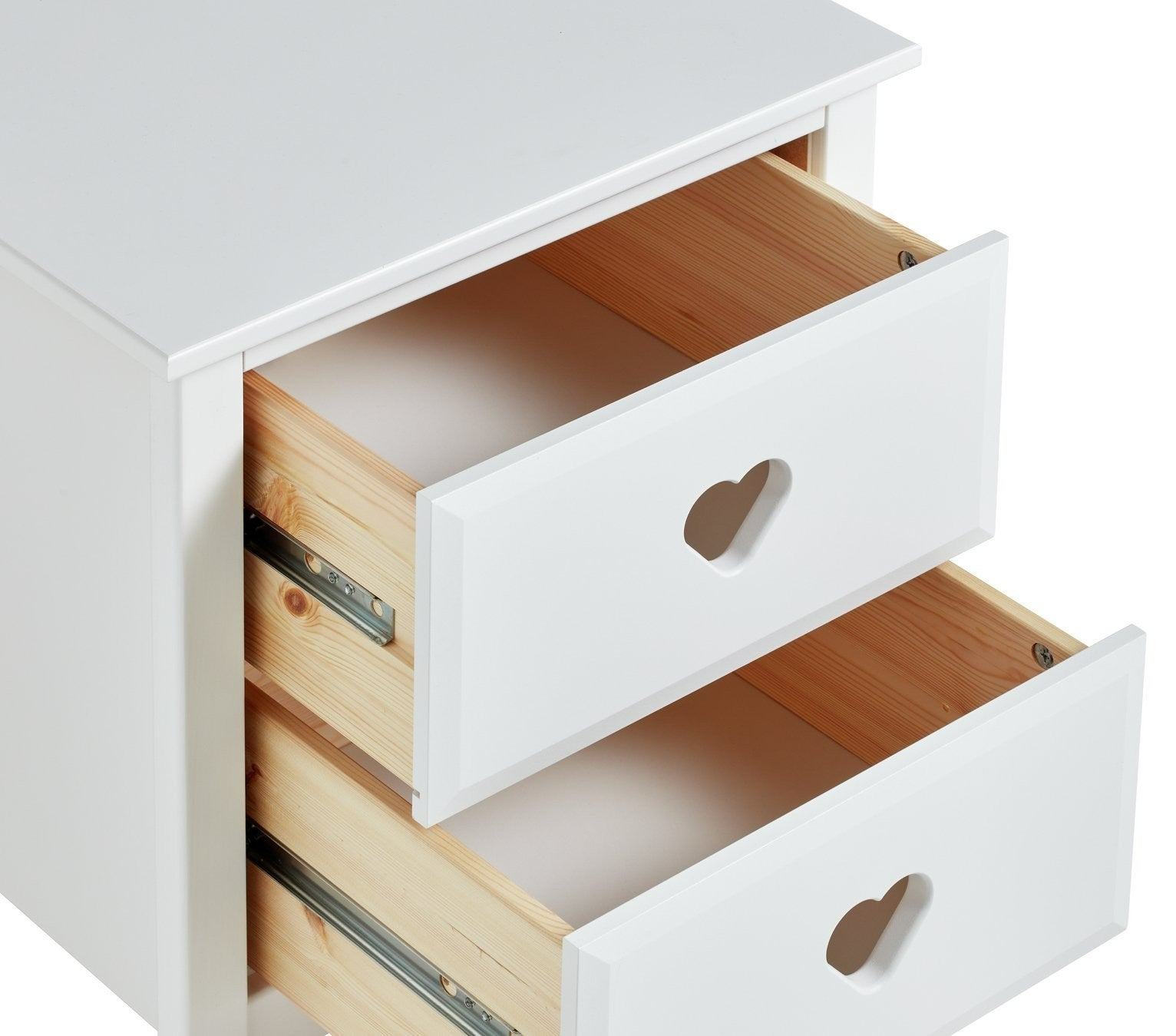 Home Kids Mia 2 Drawer Bedside Table - White | Kids’ Room Furniture Storage