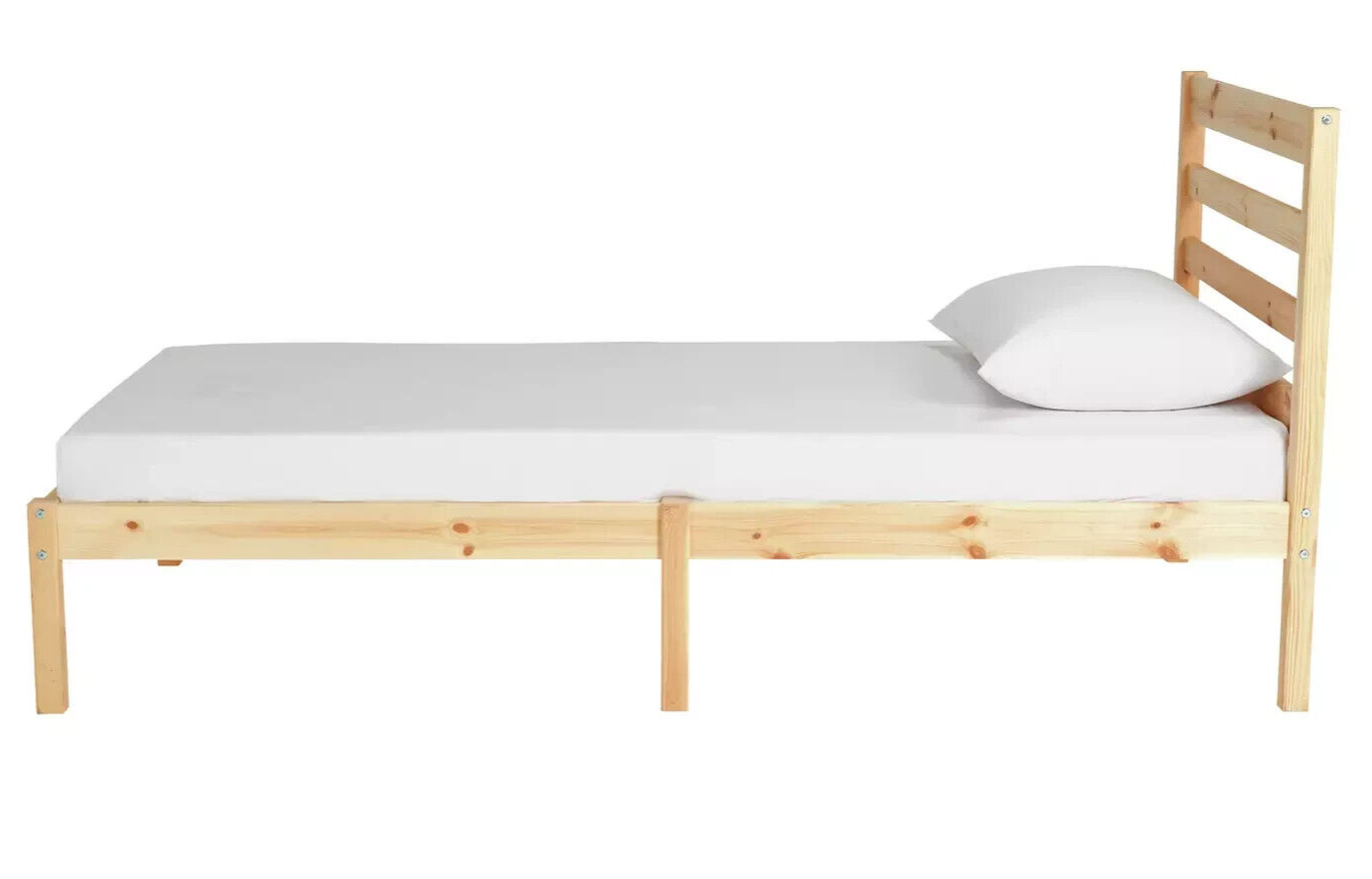 Kaycie Single Bed Frame 3FT With Headboard - Wooden - Pine - Without Mattress