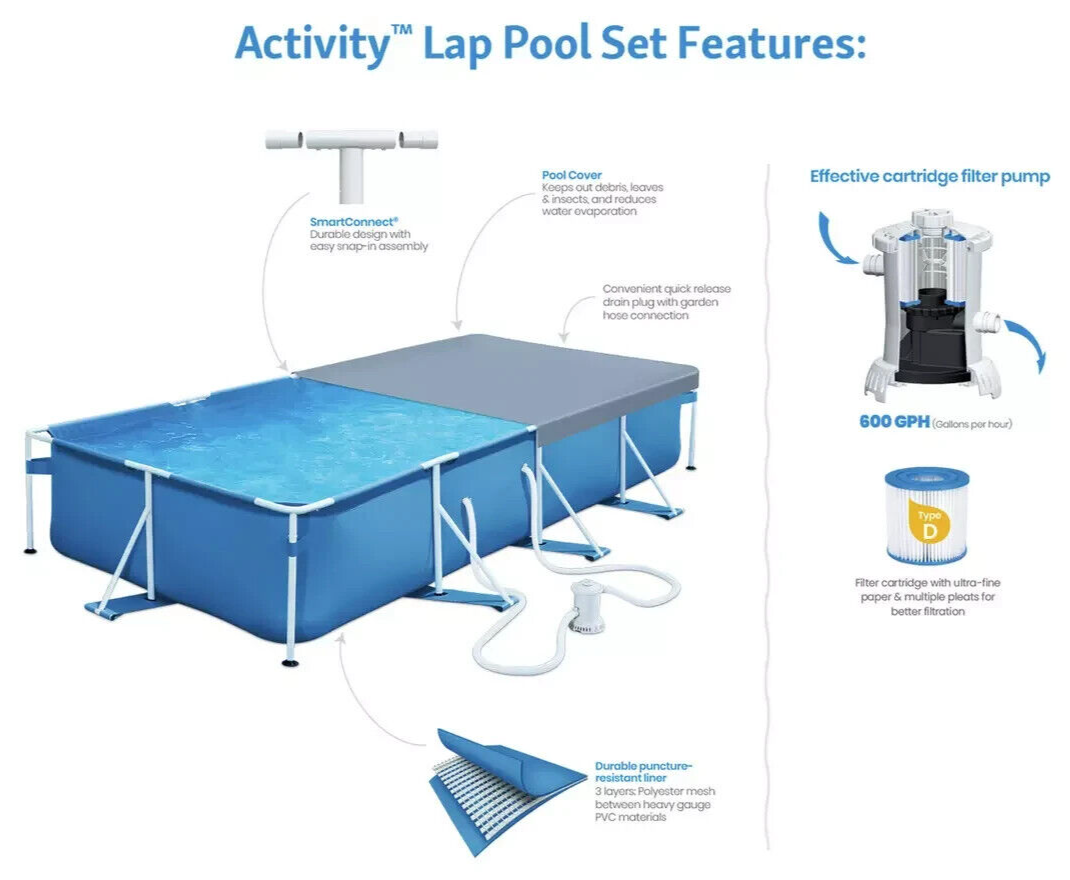 Funsicle Rectangular Frame Outdoor 15ft Pool