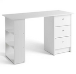 Malibu 3 Drawer Office Desk - White