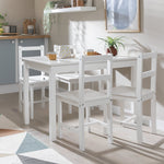 Habitat Home Raye Solid Wood Dining Table & 4 White Chairs | Kitchen ( B Grade )