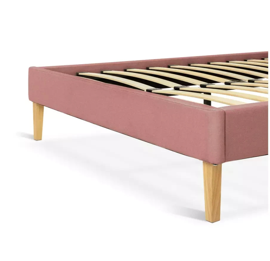 Ren Double Fabric Bed Frame Pink | Modern Bedroom Furniture Bedstead