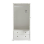 Brooklyn 2 Door 2 Drawer Wardrobe - White | White Closet with Drawers