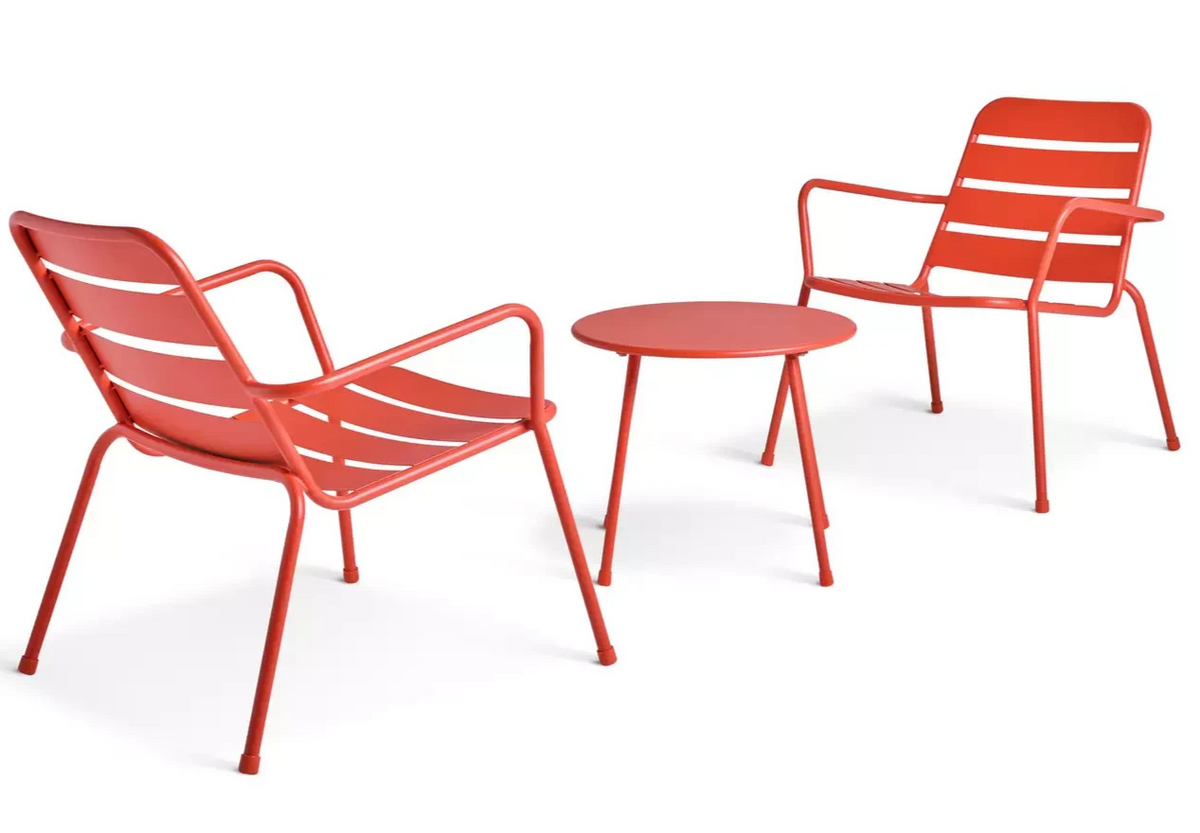 Annika 2 Seater Metal Garden Bistro Set - Red (B Grade 1320)