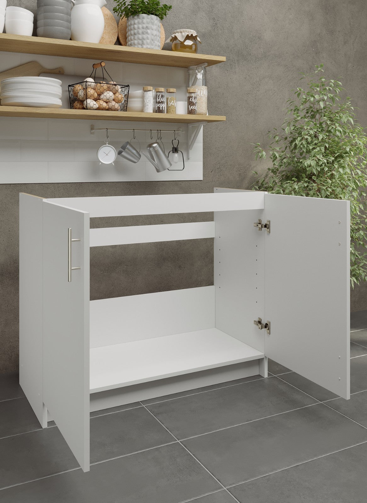 JD Greta Fixed Height Kitchen Sink Unit 1000mm - White Matt (A-)
