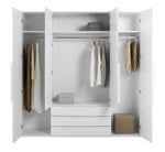 Hallingford 4 Door 3 Drawer Wardrobe- White Gloss | High Shine Furniture