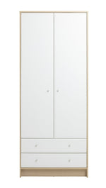Home Kids Malibu 2 Door 2 Drawer Wardrobe - White | Childrens Bedroom Storage