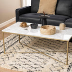 Alisma Coffee Table - White Marble Top | Elegant Stone Surface