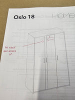 Oslo 3 Door Mirror Wardrobe - Black Oak Effect (B Grade)