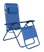 Folding Metal Zero Gravity Sun Lounger Blue | Outdoor Garden Reclining Chair
