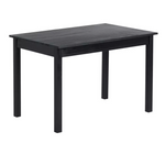 Raye Dining Table and 4 Chairs Set Wooden 118cm - Black For Dining Room Kitchen