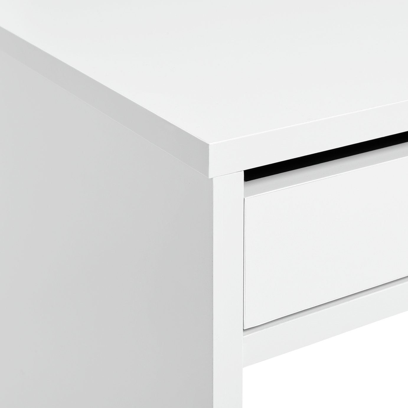 Home Pepper 2 Drawers Office Desk - White | Practical Workstation Storage