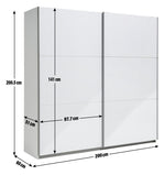 Holsted 200cm Sliding Wardrobe - White | Refined Bedroom Atmosphere
