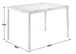 Home Lido Glass Dining Table & 4 White Chairs | Modern Kitchen Dining Furniture