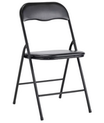 Quin Folding Black Dining Table & 4 Black Chairs