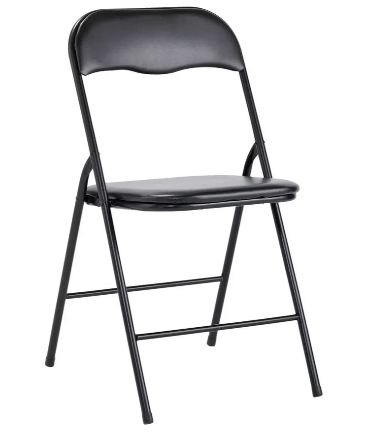 Quin Folding Black Dining Table & 4 Black Chairs