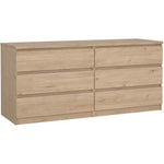 Home Florence 6 Drawer Wide Chest of Drawers Jackson Hickory Oak
