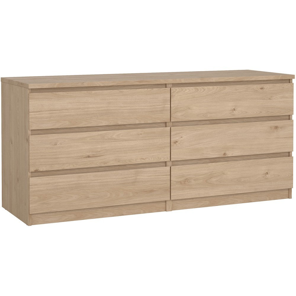 Home Florence 6 Drawer Wide Chest of Drawers Jackson Hickory Oak