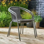 Home 2 Seater Rattan Effect Garden Bistro Set - Grey