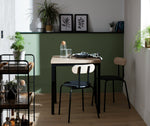 Zayn Wood Effect Dining Table & 2 Black Chairs