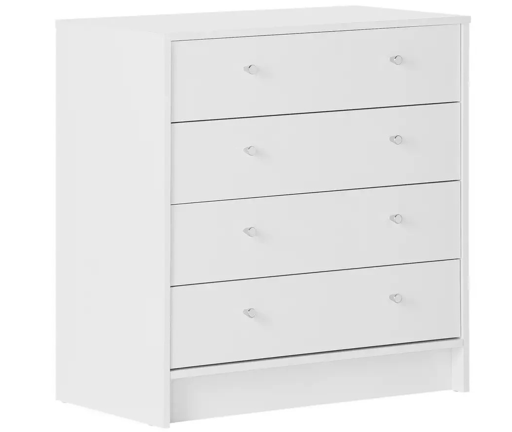 Malibu 4 Drawer Chest White | Bedroom Storage Furniture Unit