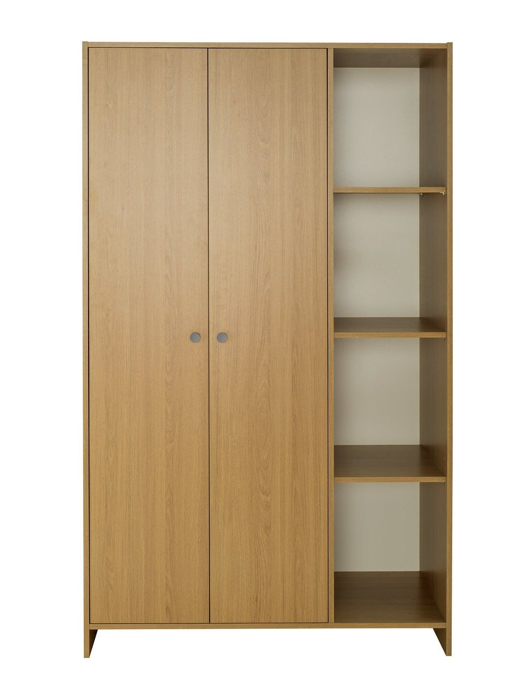 Home Seville 2 Door Open Shelf Wardrobe - Oak Effect | Wardrobe with shelving