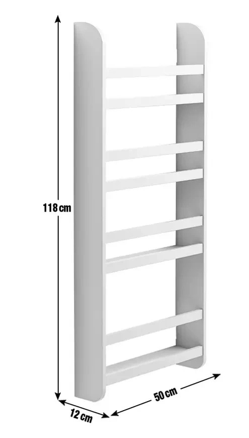 Kids Scandinavia Wall Mounted Bookcase White | Children's Bedroom Wall Shelf